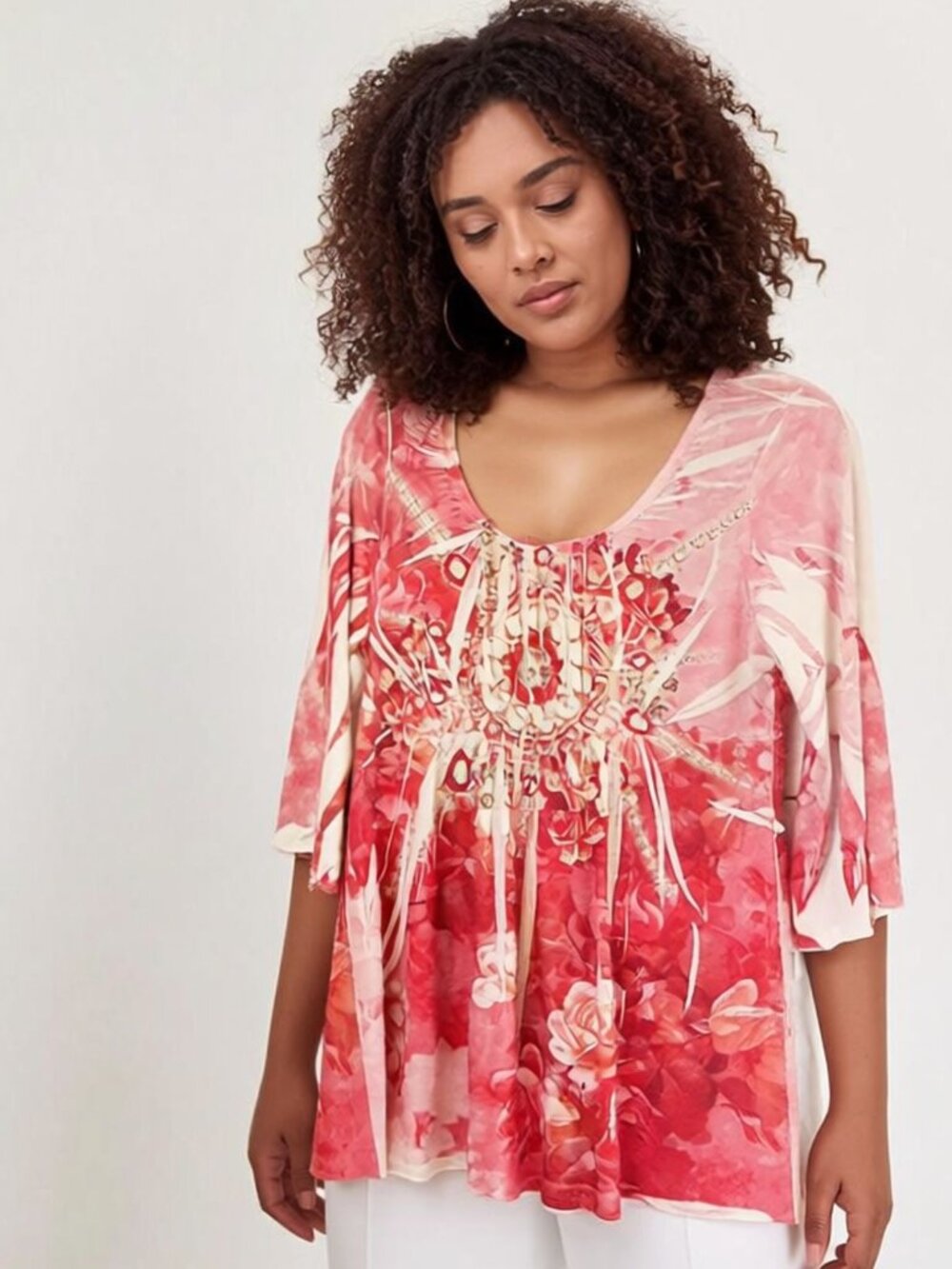 Simply Irresistible Boho Tunic Empire Waist Blouse Top Women’s Size S